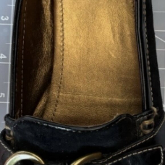 Coach Black Leather Loafer Flats Buckle Accent Slip-On Square Toe - Picture 5 of 5